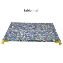 CBM-MP New Style paua shell placemat with golden corner